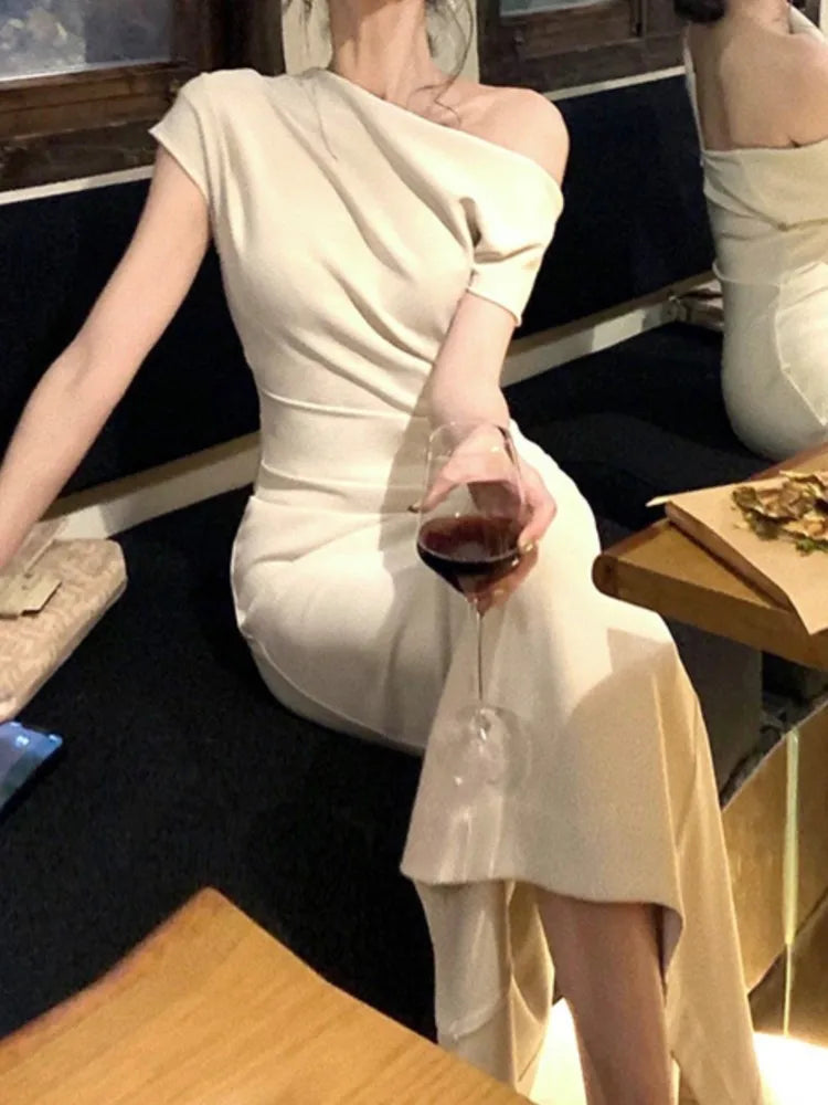 Canmol Elegant Vintage Bodycon Midi Dress for Women: Slim Fit, Party, Prom, Birthday, Chic