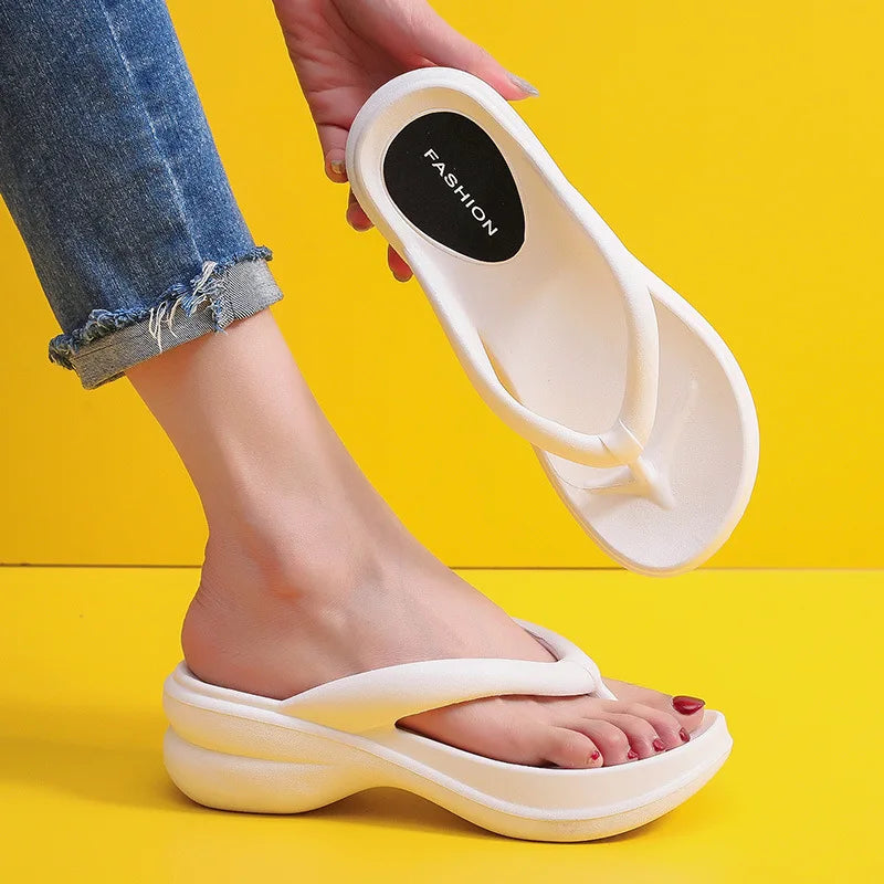 Canmol Summer Women's Sweet Sandals in Soft EVA with Platform Wedges-Female Antiskid Flip Flops