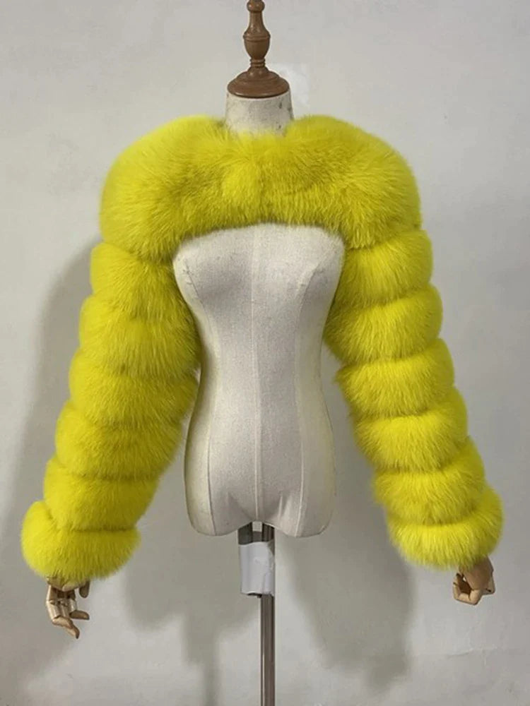 Canmol Vintage Faux Fur Contrast Coat - Spring 2024 Trend