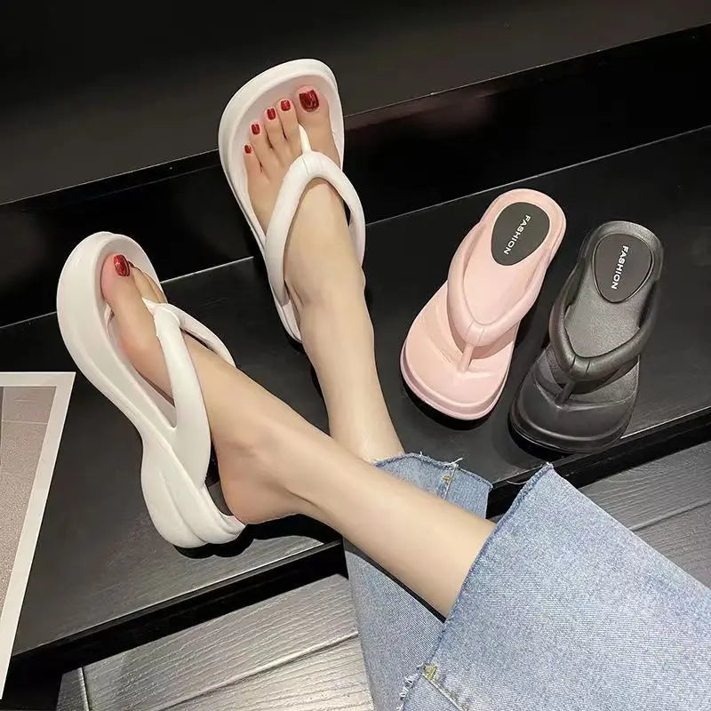 Canmol Summer Wedge Sandals Women's EVA Garden Slip-Ons Platform Flip Flops