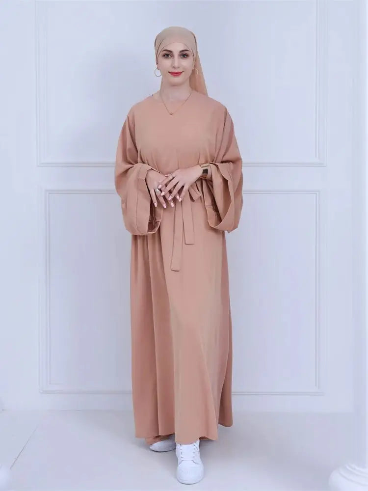 Canmol Ramadan Eid Abaya Dubai Dress Muslim Modest Kebaya Kaftan Robe Vestidos