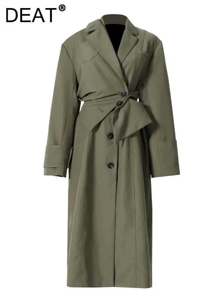 Canmol Windbreaker Trench Coat with Removable Sleeves - Spring 2024 Trendy Collection